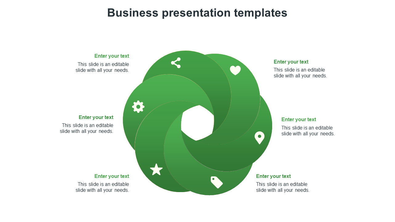 Free - Effective Business Presentation Templates In Green Color